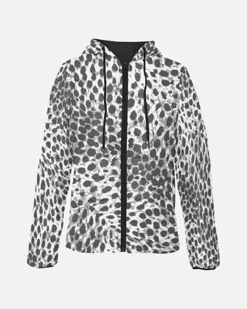 Harlow & Lloyd Jackets Black & White Leopard Print Lightweight Womens Hooded Puffer Jacket 3 Harlow & Lloyd Jackets Black & White Leopard Print Lightweight Womens Hooded Puffer Jacket