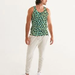 Harlow & Lloyd Spearmint Banana Leopard Print Men's Tank T Shirts & Tanks 12 Harlow & Lloyd Spearmint Banana Leopard Print Men's Tank T Shirts & Tanks