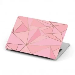 Harlow & Lloyd Macbook Hard Shell Case - Pink & Gold Geometric Macbook Cases