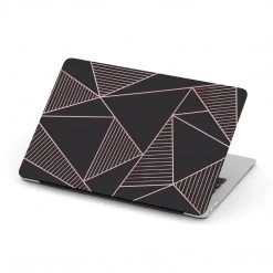Harlow & Lloyd Macbook Cases Macbook Hard Shell Case - Black & Pink Geometric