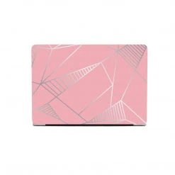 Harlow & Lloyd Macbook Hard Shell Case - Pink & Silver Geometric Macbook Cases