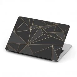 Harlow & Lloyd Macbook Cases Personalized Macbook Hard Shell Case - Black & Gold Geometric