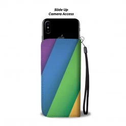 Wc-fulfillment Accessories Personalized LGBT Diagonal Flag Phone Wallet Case