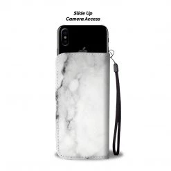 Wc-fulfillment White Marble Phone Wallet Case