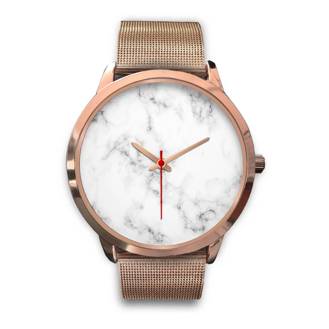 Wc-fulfillment Accessories Paris Unisex Rose Gold Watch - White Marble 16 Wc-fulfillment Accessories Paris Unisex Rose Gold Watch - White Marble