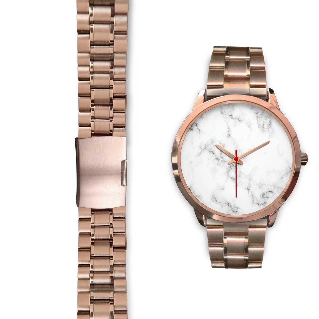 Wc-fulfillment Accessories Paris Unisex Rose Gold Watch - White Marble 5 Wc-fulfillment Accessories Paris Unisex Rose Gold Watch - White Marble