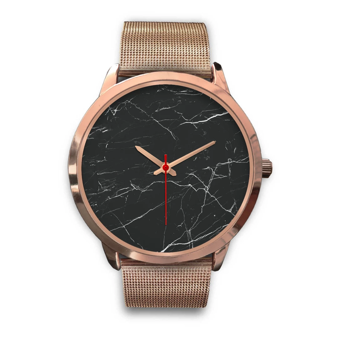 Wc-fulfillment Helsinki Unisex Rose Gold Watch - Black Marble 17 Wc-fulfillment Helsinki Unisex Rose Gold Watch - Black Marble