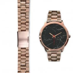 Wc-fulfillment Helsinki Unisex Rose Gold Watch - Black Marble 21 Wc-fulfillment Helsinki Unisex Rose Gold Watch - Black Marble