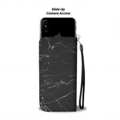 Wc-fulfillment Personalized Black Marble Phone Wallet Case