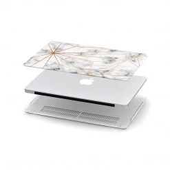 Harlow & Lloyd Macbook Hard Shell Case - White Marble & Geometric Macbook Cases