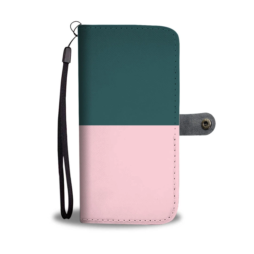 Wc-fulfillment Personalized Emerald Green & Blush Pink Phone Wallet Case Phone Cases 3 Wc-fulfillment Personalized Emerald Green & Blush Pink Phone Wallet Case Phone Cases