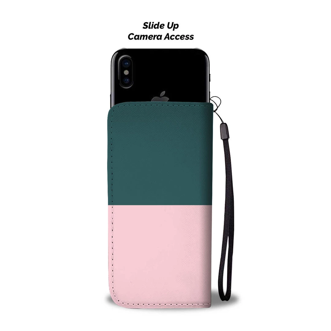 Wc-fulfillment Personalized Emerald Green & Blush Pink Phone Wallet Case Phone Cases 6 Wc-fulfillment Personalized Emerald Green & Blush Pink Phone Wallet Case Phone Cases