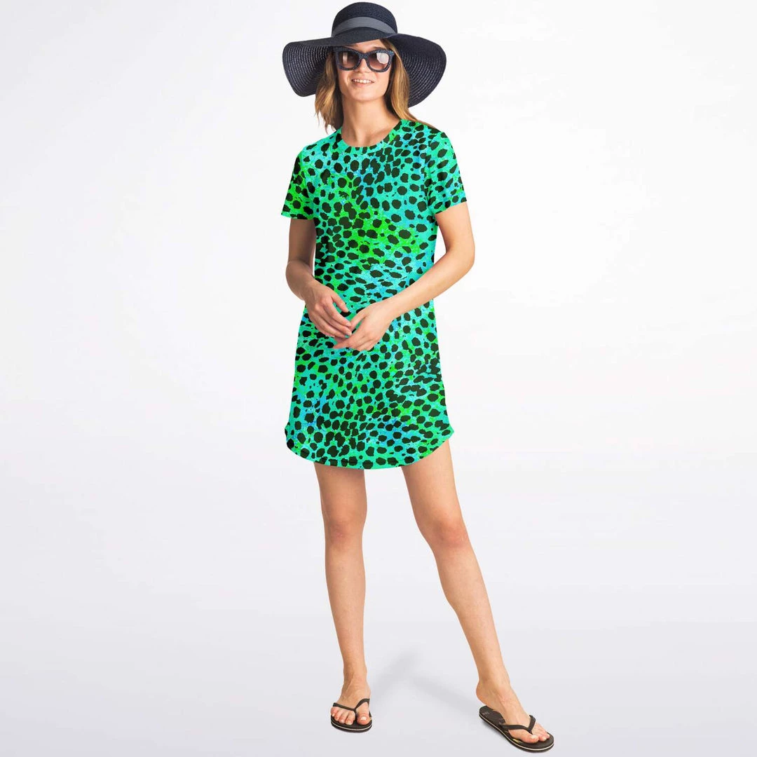Subliminator Neon Green Leopard T Shirt Dress 8 Subliminator Neon Green Leopard T Shirt Dress