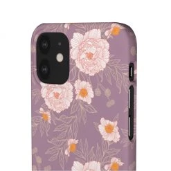 Printify Orange Peonies Floral Rose Phone Case