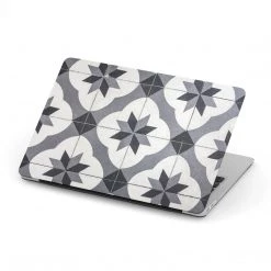 Harlow & Lloyd Macbook Hard Shell Case - Black & White Mosaic Tiles Macbook Cases