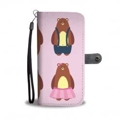 Wc-fulfillment Cute Bear Family Phone Wallet Case