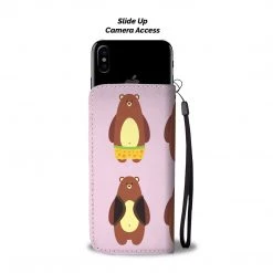Wc-fulfillment Cute Bear Family Phone Wallet Case