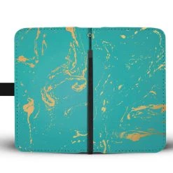 Wc-fulfillment Jade Green & Gold Specks Phone Wallet Case Phone Cases