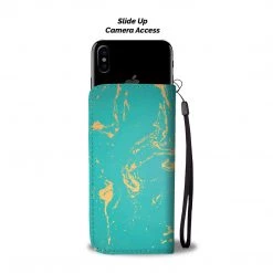 Wc-fulfillment Jade Green & Gold Specks Phone Wallet Case Phone Cases