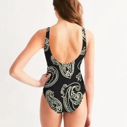 Harlow & Lloyd Black & Bone Paisley Women's One-Piece Swimsuit