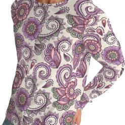 Harlow & Lloyd T Shirts & Tanks Purple Cream Paisley Men's Long Sleeve Tee