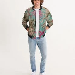 Harlow & Lloyd Jackets Vintage Bird & Tropical Palm Men's Bomber Jacket