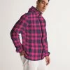 Harlow & Lloyd Red & Navy Tartan Men's Hooded Windbreaker Jacket Jackets