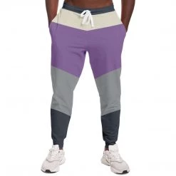 Subliminator Purple Charcoal Gray Unisex Fleece Joggers Pants & Joggers