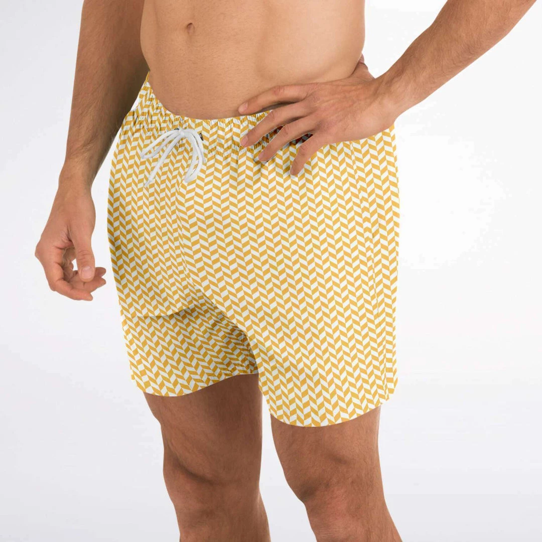 Subliminator Men Mango Herringbone Swim Shorts 6 Subliminator Men Mango Herringbone Swim Shorts