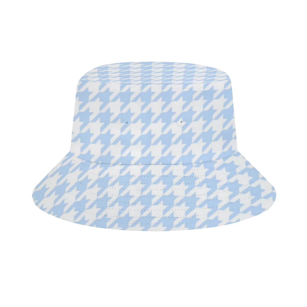 ThisNew Accessories Pale Blue Houndstooth Bucket Hat 3 ThisNew Accessories Pale Blue Houndstooth Bucket Hat
