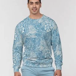 Harlow & Lloyd Victorian Blue Floral Men's French Terry Pullover Sweatshirt 11 Harlow & Lloyd Victorian Blue Floral Men's French Terry Pullover Sweatshirt
