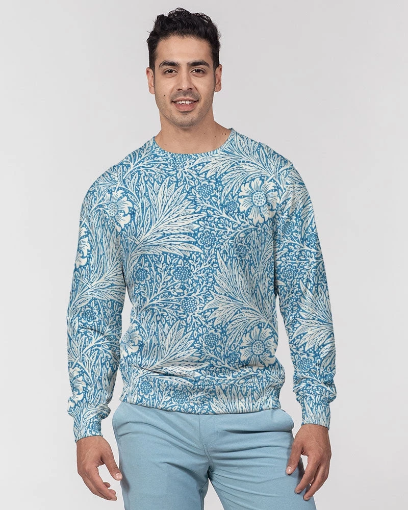 Harlow & Lloyd Victorian Blue Floral Men's French Terry Pullover Sweatshirt 5 Harlow & Lloyd Victorian Blue Floral Men's French Terry Pullover Sweatshirt