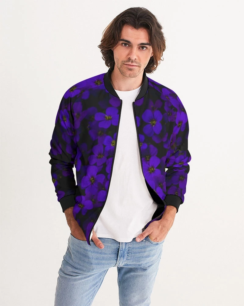 Harlow & Lloyd Jackets Midnight Purple Flower Men's Bomber Jacket 5 Harlow & Lloyd Jackets Midnight Purple Flower Men's Bomber Jacket