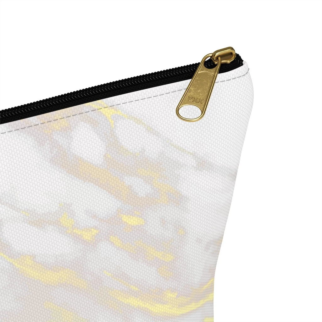 Harlow & Lloyd Personalized Cosmetic Bag / Accessory Pouch In White Marble & Gold Bags 14 Harlow & Lloyd Personalized Cosmetic Bag / Accessory Pouch In White Marble & Gold Bags