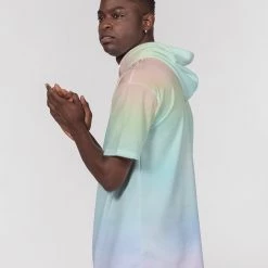 Harlow & Lloyd Soft Rainbow Premium Heavyweight Short Sleeve Hoodie