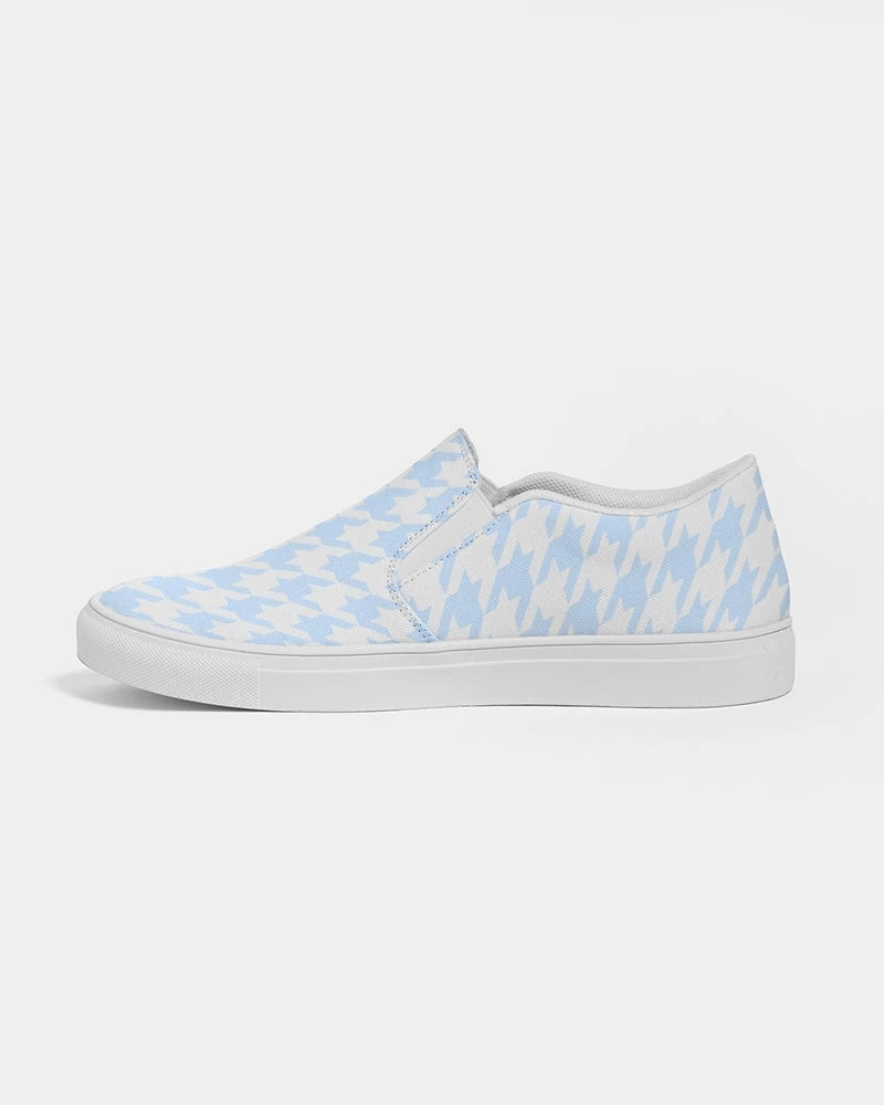 Harlow & Lloyd Pale Blue Large Houndstooth Women's Slip-On Canvas Shoe Shoes 5 Harlow & Lloyd Pale Blue Large Houndstooth Women's Slip-On Canvas Shoe Shoes