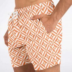 Subliminator Orange Geometric Pattern Swim Shorts 19 Subliminator Orange Geometric Pattern Swim Shorts