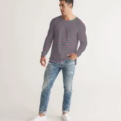 Harlow & Lloyd Fuchsia & Green Optical Men's Long Sleeve Tee 14 Harlow & Lloyd Fuchsia & Green Optical Men's Long Sleeve Tee