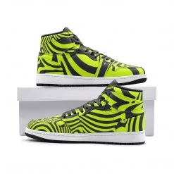 Harlow & LLoyd Electric Lime Stripe Unisex Sneakers