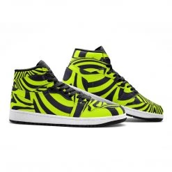 Harlow & LLoyd Electric Lime Stripe Unisex Sneakers