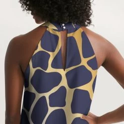 Harlow & Lloyd Regal Giraffe Women's Halter Dress