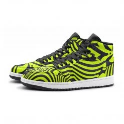 Harlow & LLoyd Electric Lime Stripe Unisex Sneakers