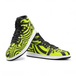 Harlow & LLoyd Electric Lime Stripe Unisex Sneakers