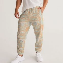 Harlow & Lloyd Green & Orange Snake Print Men's Lightweight Track Pants