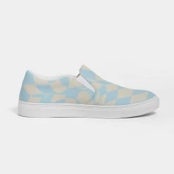 Harlow & Lloyd Blue & Vanilla Ripple Check Men's Slip On Canvas Shoe Shoes 13 Harlow & Lloyd Blue & Vanilla Ripple Check Men's Slip On Canvas Shoe Shoes
