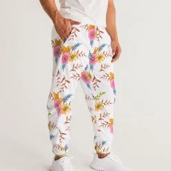 Harlow & Lloyd Pants & Joggers White Summer Floral Lightweight Men's Track Pants