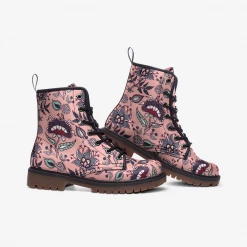 Harlow & Lloyd Shoes Indian Pink Paisley Lace Up Boots