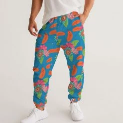 Harlow & Lloyd Pants & Joggers Tropical Flower Power Blue Men's Lightweight Track Pants