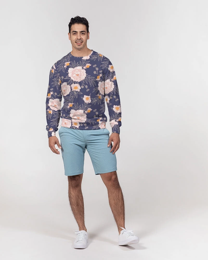 Harlow & Lloyd Orange Peonies Floral Orient Blue Men's French Terry Pullover Sweatshirt Sweatshirts & Pullovers 6 Harlow & Lloyd Orange Peonies Floral Orient Blue Men's French Terry Pullover Sweatshirt Sweatshirts & Pullovers