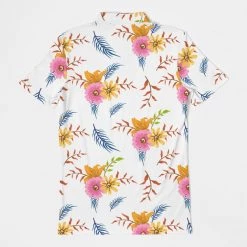 Harlow & Lloyd T Shirts & Tanks White Summer Floral Men's Slim Fit Short Sleeve Polo 12 Harlow & Lloyd T Shirts & Tanks White Summer Floral Men's Slim Fit Short Sleeve Polo